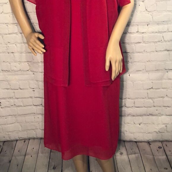 Vintage 80s/90s Another Time Sleeveless Dress & Matching Short Sleeve Jacket 16 - Picture 4 of 10